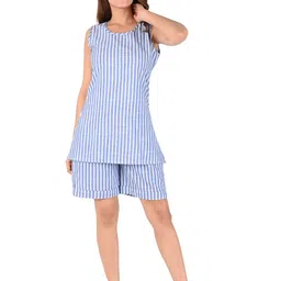 ATARAH Women Striped Round Neck Sleeveless Night suit-picture-14