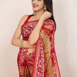 Mitera Paisley Embroidered Brasso Saree-image-83