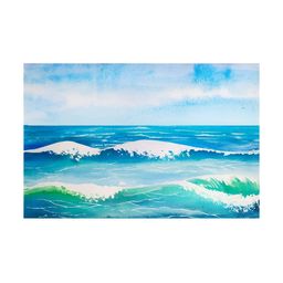 Inephos Blue And White 1 Piece Printed Canvas Wall Art-21