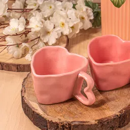Rare Planet Valentine Pink 2 Pieces Ceramic Glossy Cups-image-84