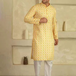 LEMONX Men Printed Regular Kurta with Pyjama-picture-38