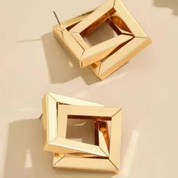 VAGHBHATT Gold-Plated Geometric Shaped Studs image 4