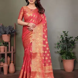 yourwish Ethnic Motifs Zari Banarasi Saree-image-10