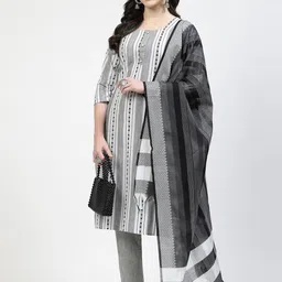 TS LIFESTYLE Women Printed Regular Kurta with Trousers & With Dupatta-24
