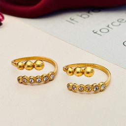 ABDESIGNS Gold-Plated American Diamond Toe Rings-image-8