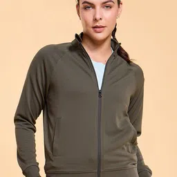 Enamor Ottoman Textured High Neck Relaxed Fit Regular Length Jacket A906-image-58
