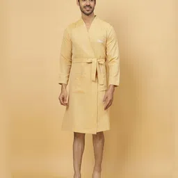 KLOTTHE Checked Pure Cotton Bath Robe With Belt-picture-12