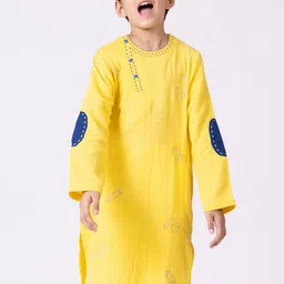 Somersault Boys Printed Round Neck Pure Cotton Kurta-32