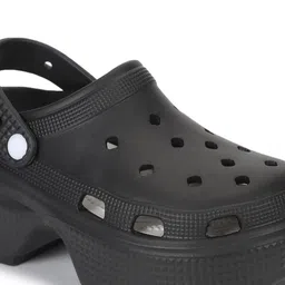 Truffle Collection PU Block Sandals with Laser Cuts image 5