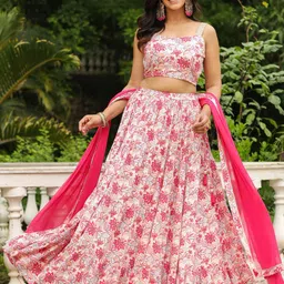 Janasya Printed Ready to Wear Lehenga & Blouse With Dupatta-29