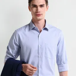 Arrow Men Classic Spread Collar Solid Cotton Formal Shirt-picture-32