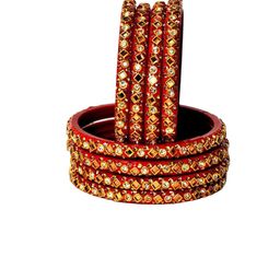 SEEMO Set Of 8 Stones-Studded Bangles-image-63