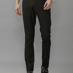 Double Two Men Classic Slim Fit Mid-Rise Cotton Formal Trouser-image-6