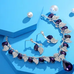 Atasi International Sliver Plated Stone Studded Jewellery Set-picture-13