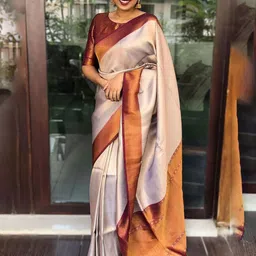 KALINI Woven Design Zari Pure Silk Kanjeevaram Saree-image-66