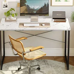 Torche White Wooden & Metal Study Table-34