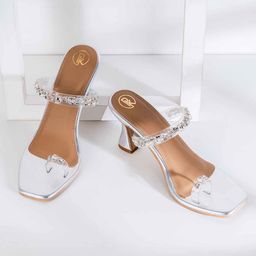 Preet Kaur Leather Block Mules-44