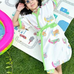 BED AND BEYONDD Kids Printed Cotton Bath Robe-image-55