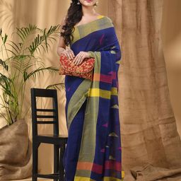 Desh Bidesh Pure Cotton Woven Design Handloom Taant Saree-image-93