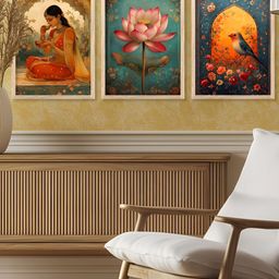 Kotart Brown & Green 3 Piece Abstract Wooden Wall Arts-picture-33