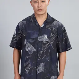 Capdazz Men Standard Boxy Floral Semi Sheer Printed Casual Shirt-image-20