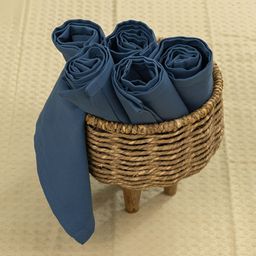 URBAN SPACE 6 Pcs Navy Blue Cotton Table Napkin-46