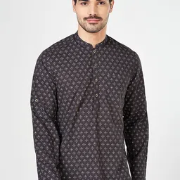 indus route by Pantaloons Men Geometric Printed Thread Work Kurta-24