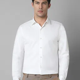 Louis Philippe Men Spread Collar Solid Cotton Slim Fit Formal Shirt-picture-31