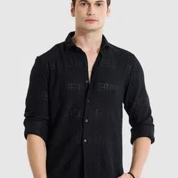 Snitch Men Smart Slim Fit Semi Sheer Casual Shirt-image-91
