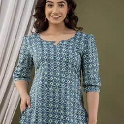 mad fury Geometric Print Cotton Top-image-10