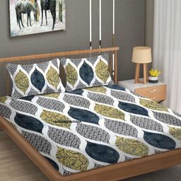 YaAkholic Yellow & White Geometric 210 TC King Velvet Fitted Bedsheet Set- 1.9 M x 1.8 M-image-75