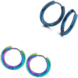 shobhram Set Of 2 Contemporary Hoop Earrings-34