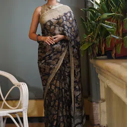 KALINI Floral Poly Chiffon Saree-8