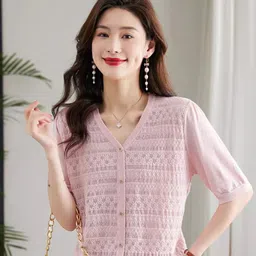 KPOP V-Neck Short Sleeves Top-picture-17