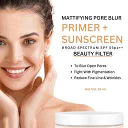 Volamena Organics Mattifying Pore Blur Primer+Sunscreen SPF 55pa++ - 25ml image 4
