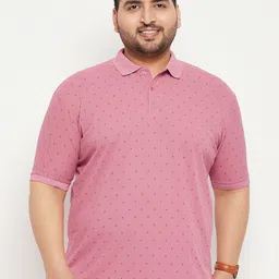NYKER Men Plus Size Geometric Printed Polo Collar Cotton T-shirt-picture-6