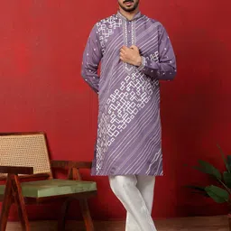 KRAFT INDIA LUXE Men Geometric Printed Daily Straight Kurta-picture-28