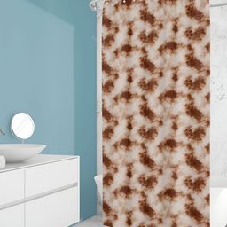 ArtzFolio White & Brown Printed Waterproof Shower Curtain-picture-13