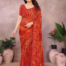 Moda Rapido Bandhani Beads and Stones Poly Georgette Saree-picture-44