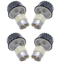 4 pieces 7 X 4 Cm Gear Motor Robot Wheel & 4 pieces 200 RPM Gear Motor for Robotics Science Project-picture-1