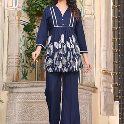 Moda Rapido Embroidered V-Neck Tunic With Trouser-56