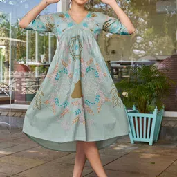 Moda Rapido Floral Embroidered Fit & Flare Dress-image-26