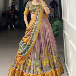 Aika Printed Ready to Wear Lehenga & Unstitched Blouse With Dupatta-picture-49
