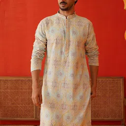 Jompers Men Geometric Embroidered Sequinned Kurta-picture-51