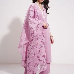 Vishudh Floral Embroidered Square Neck Thread Work Straight Kurta With Trousers & Dupatta-image-21