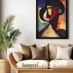 Sassyco Multicoloured & Multicoloured Canvas Abstract Wall Paintings-image-16