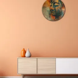 THE QUIRKY HOME A Moment Of Serenit Rust-Coloured & BluePrinted Ceramic WallPlateDecor-image-97
