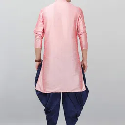 LEMONX Men Regular Dupion Silk Kurta with Dhoti Pants image 4