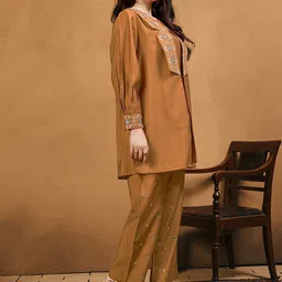 Anouk Embroidered Top & Trouser With Jacket Co-Ords image 3