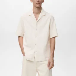 MANGO MAN Cotton Linen Casual Shirt-image-50